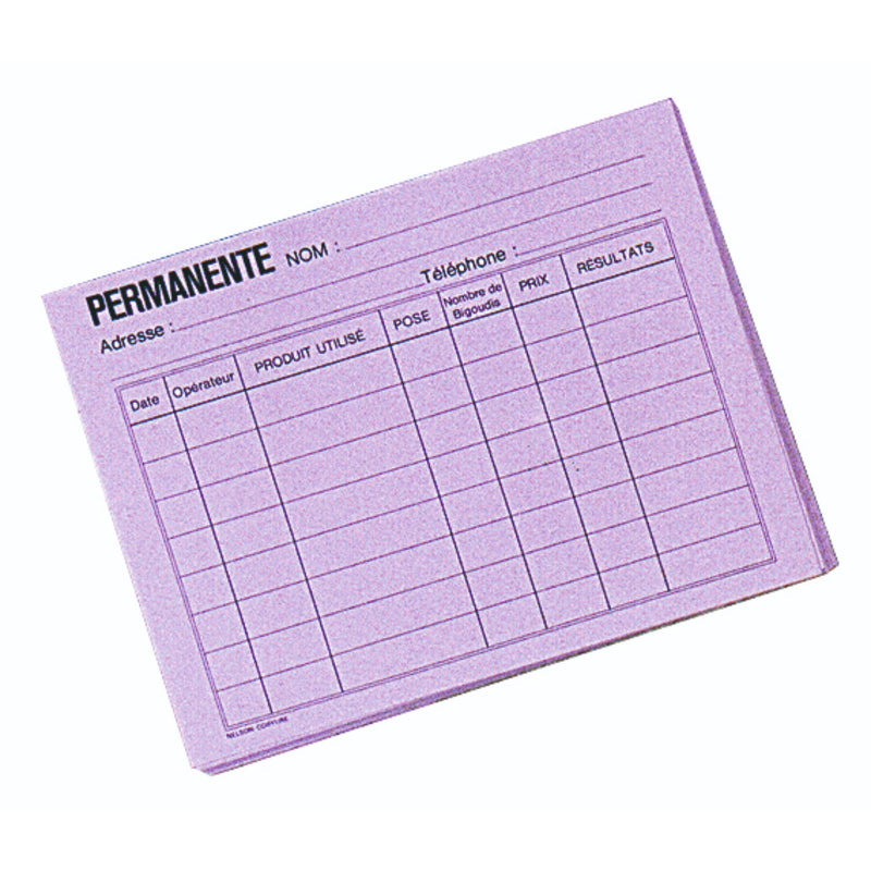 Sibel Registratiekaart voor Kleur&amp;Perm Mallow 50 stuks