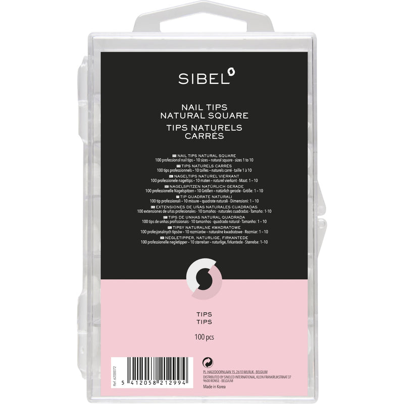Sibel Nageltips Naturel Vierkant Doos 100 stuks